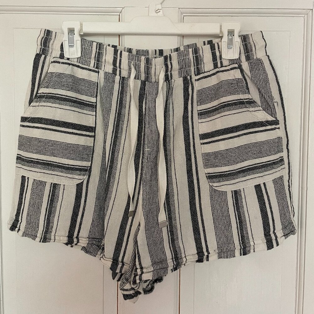 Striped Linen-Like Shorts